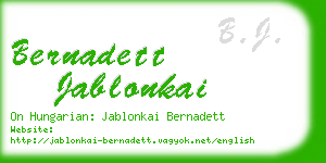 bernadett jablonkai business card